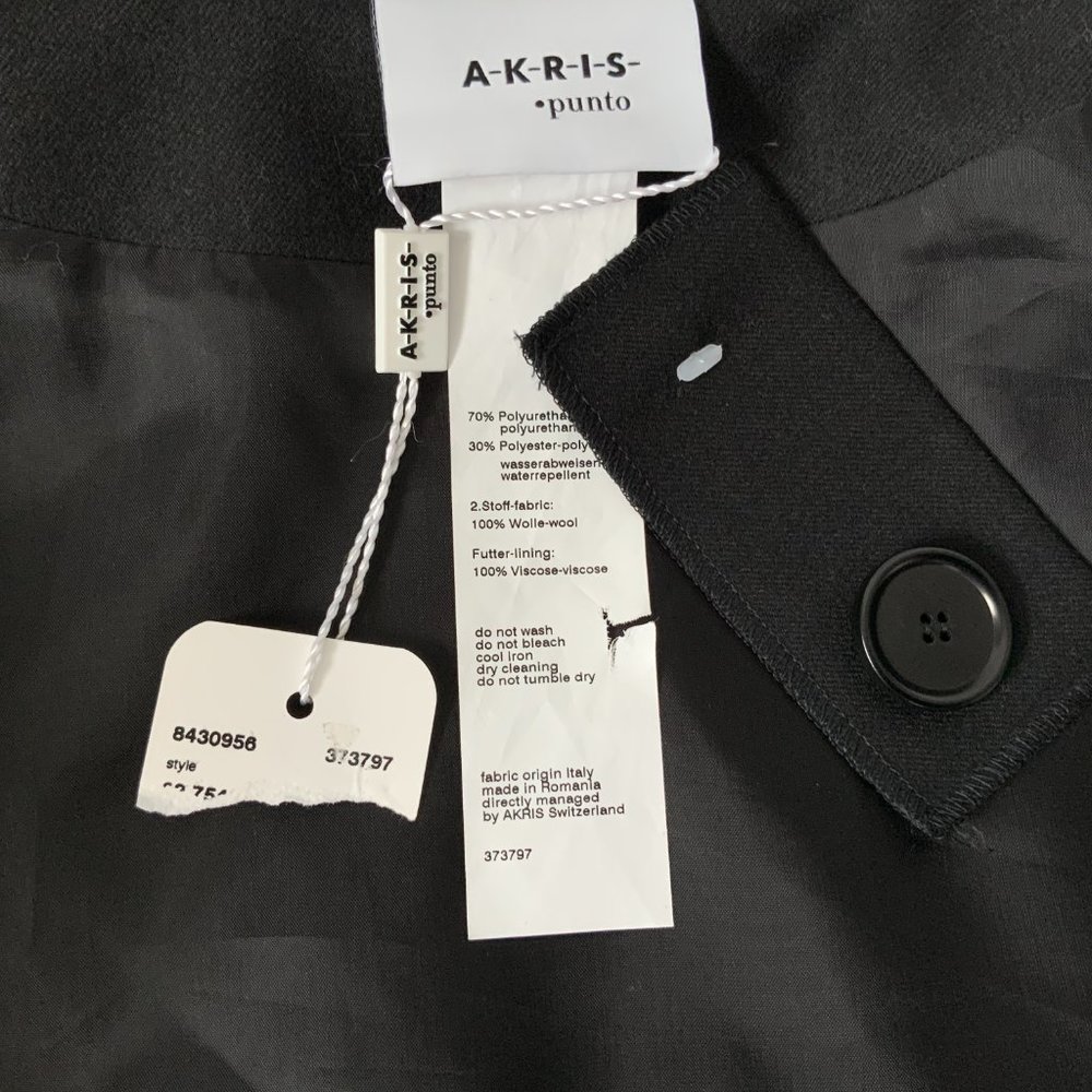 NWT Akris Punto Black Faux Snakeskin High Collar Jacket Sz 10 - Picture 2 of 16